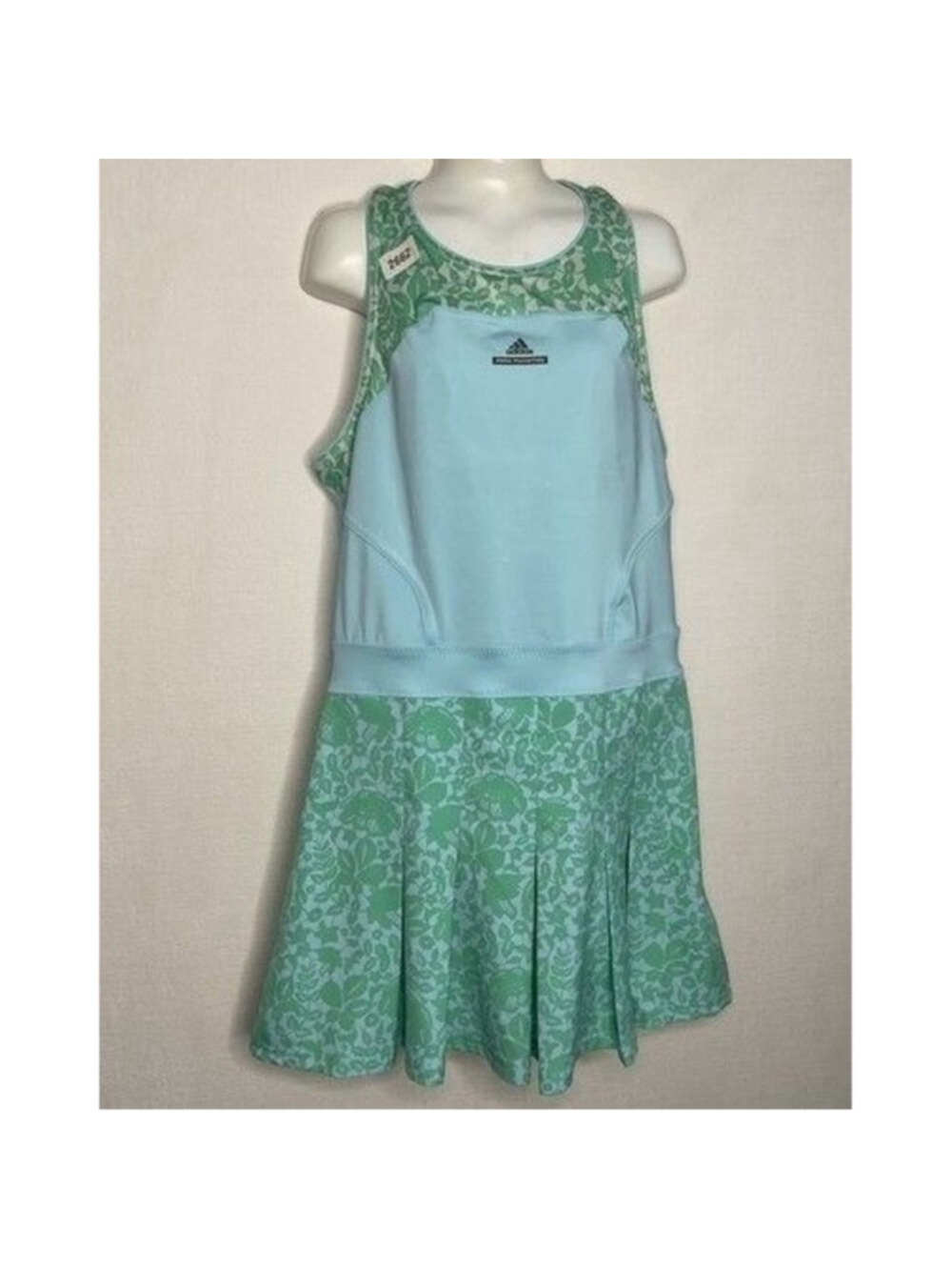 Adidas Stella McCartney Barricade Blue Pleat Mini Tennis‎ Dress Size L